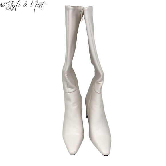 Women Fashion Festival Rave Gogo Boots Knee High Chunky Block Heel Y2K Size 7 - Picture 6 of 10